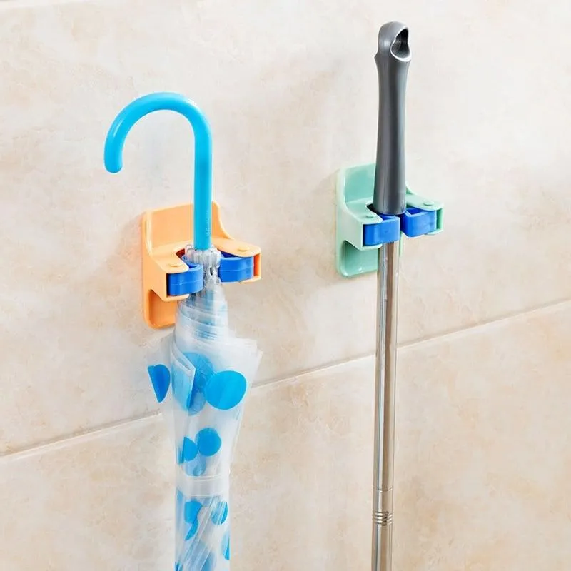 Universal Adhesive Wall Mop Holders Set