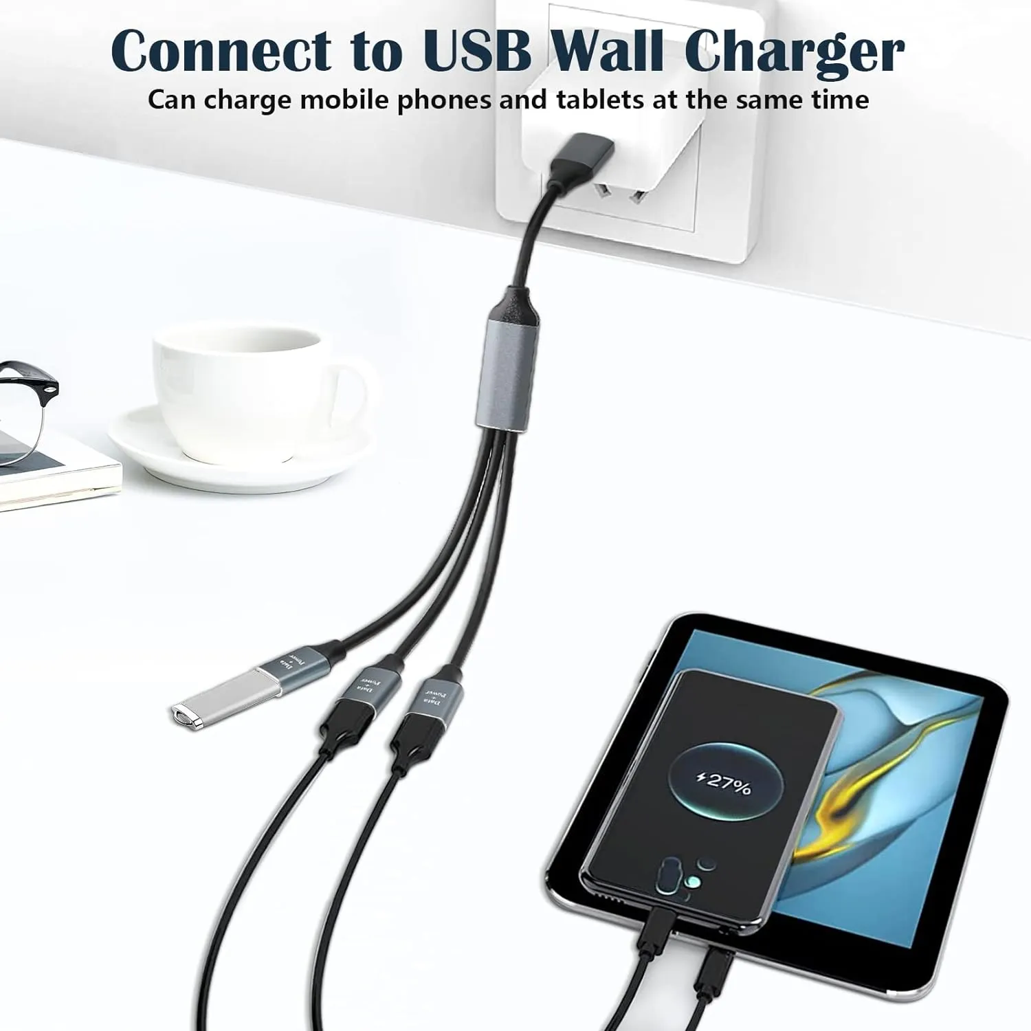 Usb A   C To 3Af Y Splitter Data Extension Adapter Cable Q-Hd719