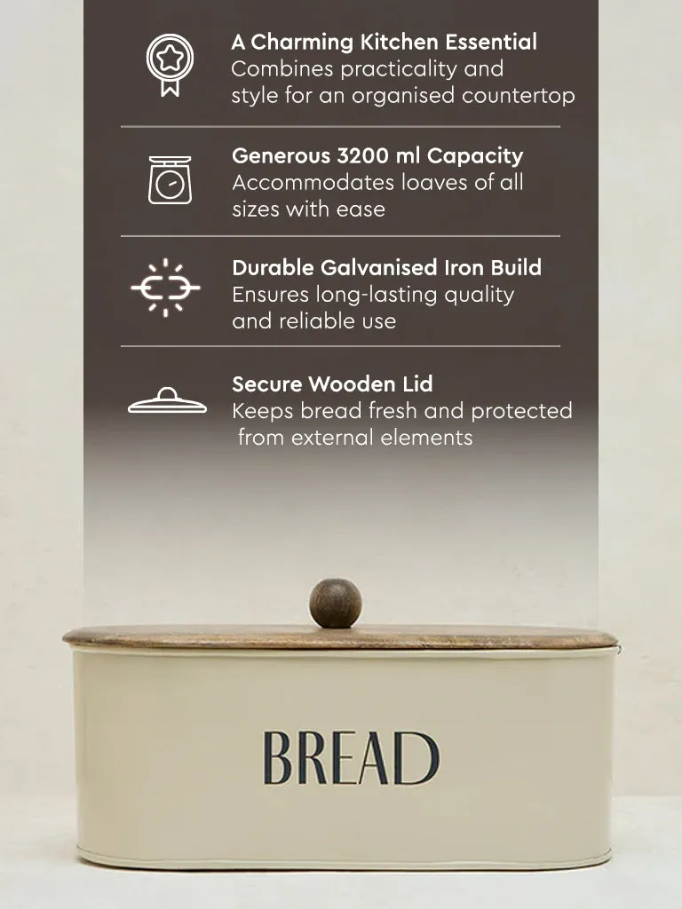 Westside Home Off-White Bread Container Box
