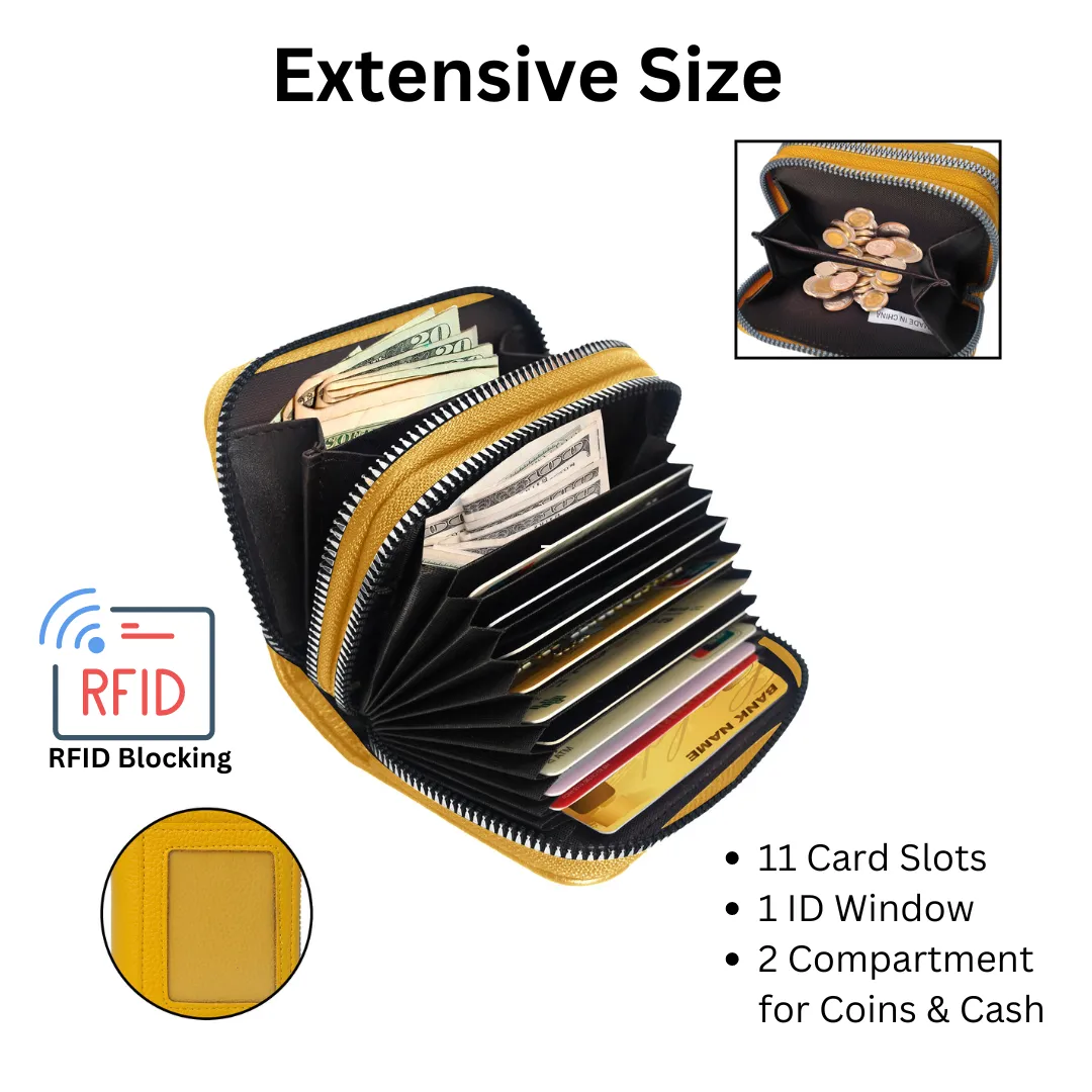 Yellow Faux Leather NGIL Zippered Wallet