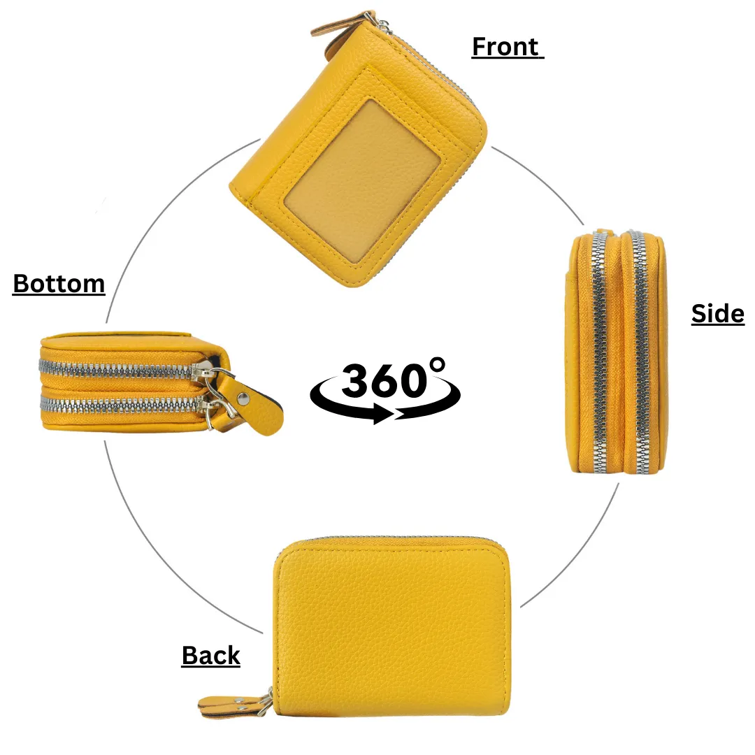 Yellow Faux Leather NGIL Zippered Wallet